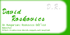 david roskovics business card